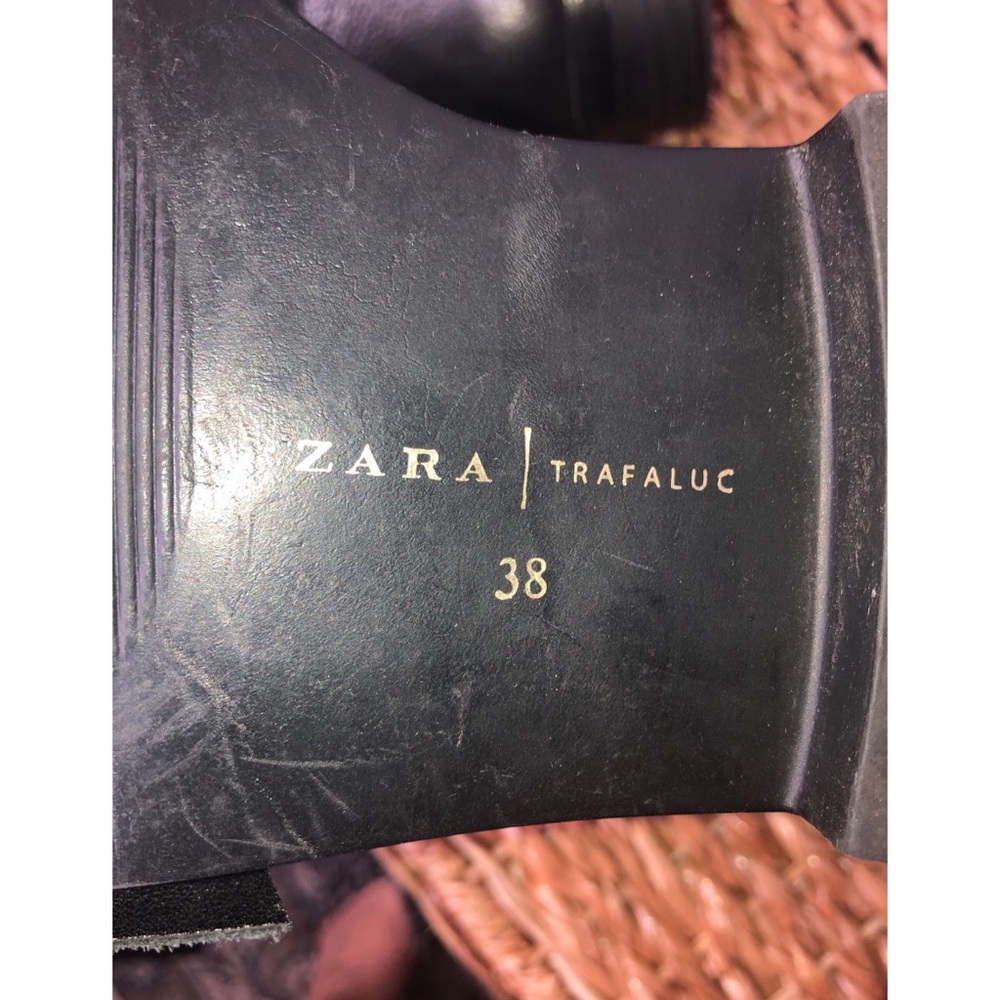 🌸🌺🌼ZARA Leather Embroidered Ankle Boots Buckles Zip - Picture 10 of 10